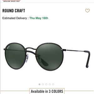 (Ray Ban) Black on Black Round Craft lenses
